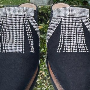 Beautiful black and rhinestone slides
